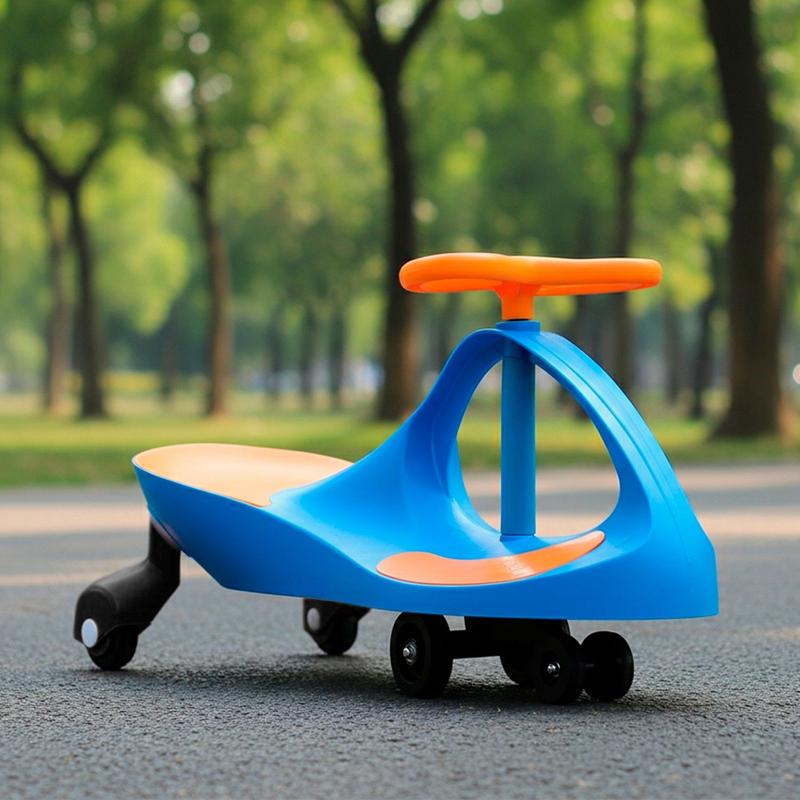 Carrinho Ginga Car Triciclo Rolimã Infantil Manual Cor Azul Para
